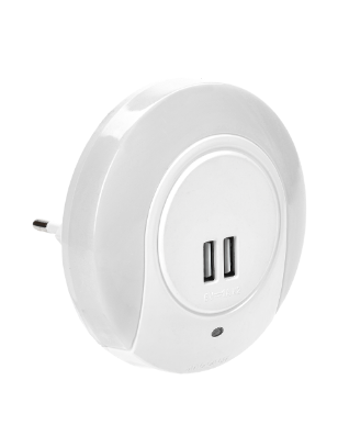 Фотография товара 'IEK LIGHTING Светильник-ночник светодиодный 001 круг с USB разъемом и датчиком освещенности 220В LDNN5-001-SQ-P-00-S-K01'