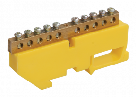 Фотография товара 'IEK Шина PE "земля" на DIN-изол ШНИ-8х12-24-Д-Ж YNN10-812-24D-K05'