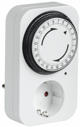 Фотография товара 'IEK Розетка-таймер механический РТМ-2 с индикацией 15мин 24ч 96on/off 16А IP20, ERT-20-1-16-S-15-1-20-K01'
