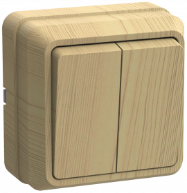 Фотография товара 'IEK Выключатель 2-клавишный для открытой установки ВС20-2-0-ОС 10А ОКТАВА, EVO20-K03-10-DC'