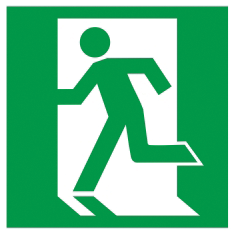 Фотография товара 'IEK Самоклеящаяся этикетка 150х150мм "Выход здесь" (левосторонний) YPC30-150VZ-LSTR'