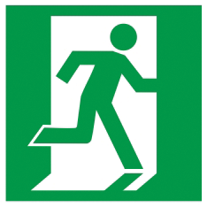 Фотография товара 'IEK Самоклеящаяся этикетка 50х50мм "Выход здесь" (правосторонний) YPC30-50VZ-PSTR'