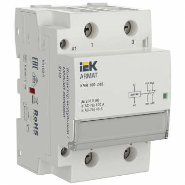 Фотография товара 'IEK AR-KMR10-100-02-230 ARMAT Контактор модульный KMR 100А 230В AC 2НЗ'