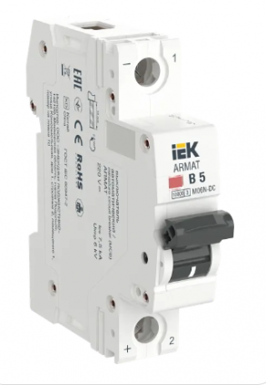 Фотография товара 'IEK ARMAT Автоматический выключатель M06N-DC 1P B 5А AR-M06N-1-B005DC'