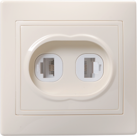 Фотография товара 'IEK РК/Т12-ККм Розетка 2 местная компьютерная и телефонная КВАРТА EIK10-K33-DM'