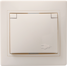 Фотография товара 'IEK РСбш10-3-ККм Розетка 1 местная c з/к с защитной шторкой с крышкой 16А Кварта ERK12-K33-16-DM'