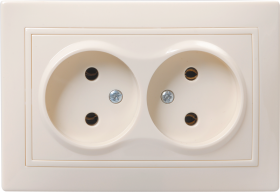 Фотография товара 'IEK РС12-2-ККм Розетка 2 местная без з/к без защитной шторки 10А КВАРТА ERK23-K33-10-DM'