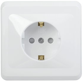 Фотография товара 'IEK РСш10-3-ВБ Розетка 1 местная c з/к c защитной шторкой 16А ВЕГА ERV14-K01-16-DM'