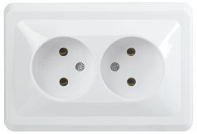 Фотография товара 'IEK РС12-2-ВБ Розетка 2 местная без з/к без защитной шторки 10А ВЕГА ERV20-K01-10-DM'