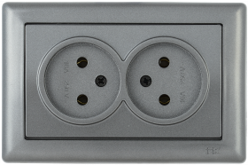 Фотография товара 'IEK РС20-1-0-БА Розетка 2-ая без з/к 10А BOLERO ERB20-K95-10'