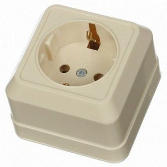 Фотография товара 'IEK РС20-3-ОКм Розетка 1 местная c з/к 16А ОКТАВА ERO11-K33-16-DC'