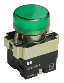 Фотография товара 'IEK Индикатор LAY5-BU63 зеленого цвета d22мм BLS50-BU-K06'
