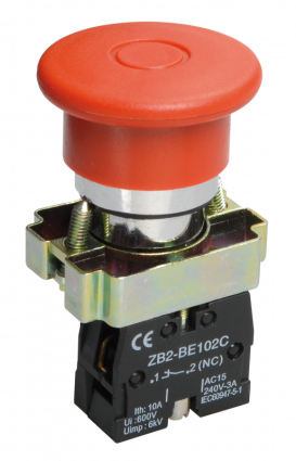 Фотография товара 'IEK Кнопка управления LAY5-BT42 "Грибок" аварийная с фиксацией BBG80-BT-K04'