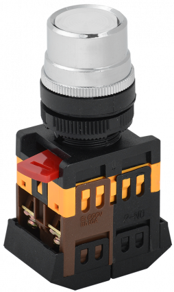 Фотография товара 'IEK Кнопка ABLF-22 белый d22мм неон/240В 1з+1р BBT10-ABLF-K01'