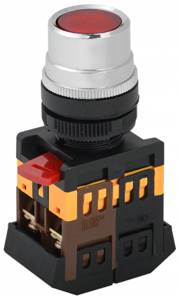 Фотография товара 'IEK Кнопка ABLF-22 красный d22мм неон/240В 1з+1р BBT10-ABLF-K04'