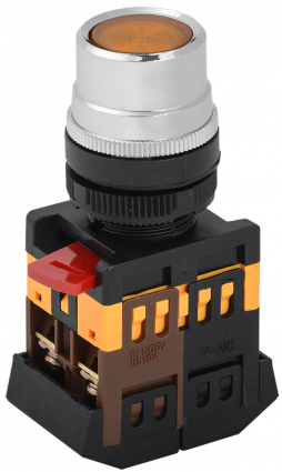 Фотография товара 'IEK Кнопка ABLF-22 желтый d22мм неон/240В 1з+1р BBT10-ABLF-K05'