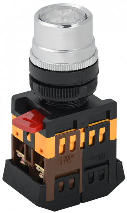 Фотография товара 'IEK Кнопка ABLF-22 прозрачный d22мм неон/240В 1з+1р BBT10-ABLF-K08'