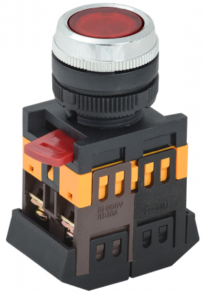 Фотография товара 'IEK Кнопка ABLFS-22 красный d22мм неон/240В 1з+1р BBT30-ABLFS-K04'