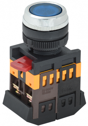 Фотография товара 'IEK Кнопка ABLFS-22 синий d22мм неон/240В 1з+1р BBT30-ABLFS-K07'