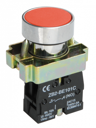 Фотография товара 'IEK Кнопка управления LAY5-BA41 без подсветки красная 1з BBT60-BA-K04'