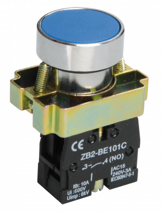 Фотография товара 'IEK Кнопка управления LAY5-BA61 без подсветки синяя 1з BBT60-BA-K07'