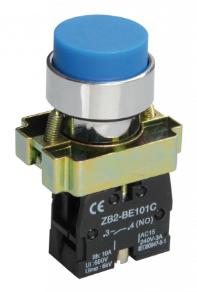 Фотография товара 'IEK Кнопка управления LAY5-BL61 без подсветки синяя 1з BBT70-BL-K07'