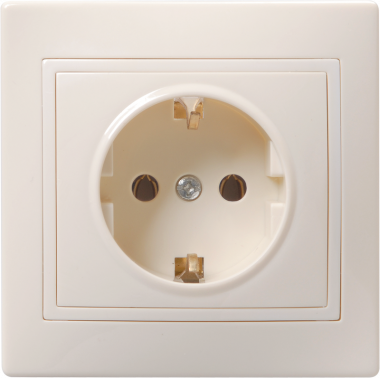 Фотография товара 'IEK Розетка 1-местная РС10-3-Км с заземляющим контактом без защитной шторки 16А керамика КВАРТА, ERK11-K33-16-K'