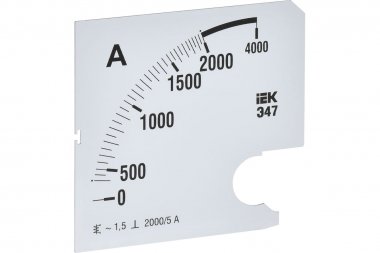Фотография товара 'IEK IPA20D-SC-2000 Шкала смен. для амперметра Э47 2000/5А-1,5 96х96мм'