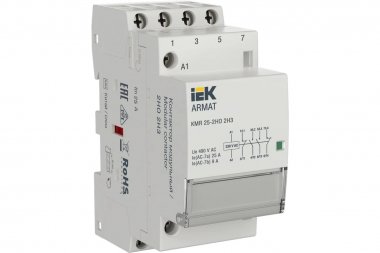 Фотография товара 'IEK AR-KMR10-025-22-230 ARMAT Контактор модульный KMR 25А 230В AC 2НО 2НЗ'