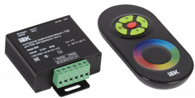 Фотография товара 'IEK Контроллер с ПДУ радио RGB 3 канала 12В 4А 144Вт, LSC1-RGB-144-RF-20-12-B'