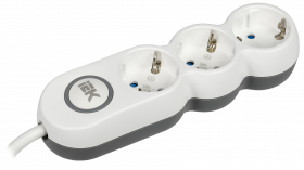 Фотография товара 'IEK Удлинитель У03В 3 места 2P+PE/3м 3х1,5мм2 16А/250В UNO, WYP53-16-03-03-ZK'