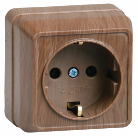 Фотография товара 'IEK Розетка 1-местная для открытой установки РС20-3-ОД с заземляющим контактом 16А ОКТАВА, ERO11-K04-16-DC'