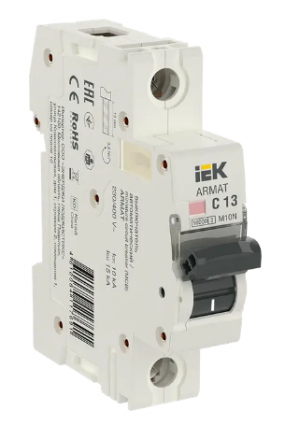 Фотография товара 'IEK ARMAT Автоматический выключатель M10N 1P C 13А AR-M10N-1-C013'
