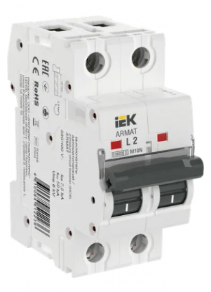 Фотография товара 'IEK ARMAT Автоматический выключатель M10N 2P L 2А AR-M10N-2-L002'