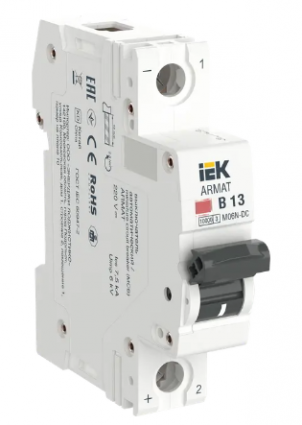 Фотография товара 'IEK ARMAT Автоматический выключатель M06N-DC 1P B 13А, AR-M06N-1-B013DC'