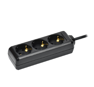 Фотография товара 'IEK Удлинитель У03 3 места с заземлением 3м 3х1мм2 16А 250В черный WYP10-16-03-03-Z-K02'