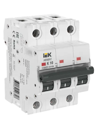 Фотография товара 'IEK ARMAT Автоматический выключатель M10N 3P K 10А AR-M10N-3-K010'