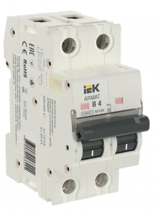 Фотография товара 'IEK ARMAT Автоматический выключатель M10N 2P B 4А AR-M10N-2-B004'