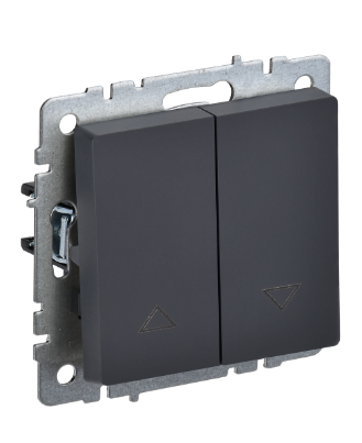 Фотография товара 'IEK BRITE Выключатель жалюзи 10А ВС10-1-5-БрГ графит BR-V15-0-10-K53'
