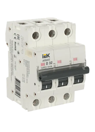 Фотография товара 'IEK ARMAT Автоматический выключатель M10N 3P D 32А AR-M10N-3-D032'