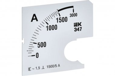 Фотография товара 'IEK IPA10D-SC-1500 Шкала смен. для амперметра Э47 1500/5А-1,5 72х72мм'