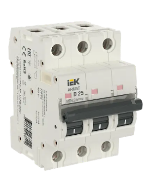 Фотография товара 'IEK ARMAT Автоматический выключатель M10N 3P D 25А AR-M10N-3-D025'