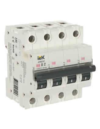 Фотография товара 'IEK ARMAT Автоматический выключатель M10N 4P D 2А AR-M10N-4-D002'