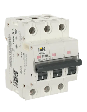Фотография товара 'IEK ARMAT Автоматический выключатель M10N 3P C 50А AR-M10N-3-C050'