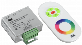 Фотография товара 'IEK Контроллер с ПДУ радио RGB 3 канала 12В 4А 144Вт, LSC1-RGB-144-RF-20-12-W'