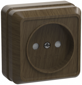 Фотография товара 'IEK Розетка 1-местная для открытой установки РСш20-2-ОД без заземляющего контакта с защитной шторкой 10А ОКТАВА, ERO13-K04-10-DC'