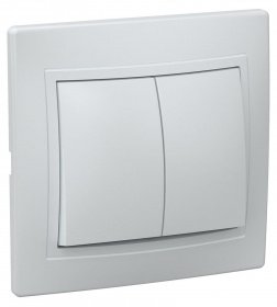 Фотография товара 'IEK Выключатель 2-клавишный ВС10-2-0-КБ 10А КВАРТА, EVK20-K01-10-DM'