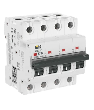 Фотография товара 'IEK ARMAT Автоматический выключатель M10N 4P K 32А AR-M10N-4-K032'