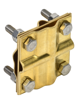 Фотография товара 'IEK Зажим заземления крестообразный полоса/пруток-полоса/пруток латунь ZGC13-40-1-16-40'