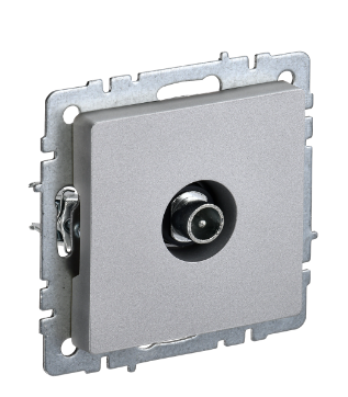 Фотография товара 'IEK BRITE Розетка TV проходная РТВ10-0-БрА алюминий BR-A10-P-K47'